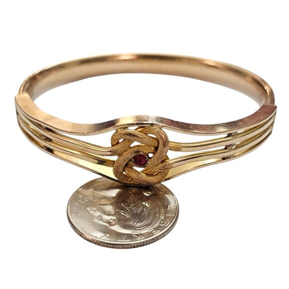 Cam And Co. Gold Filled Celtic Knot Design Hinged Bracelet, Signed - Picture 11 of 16